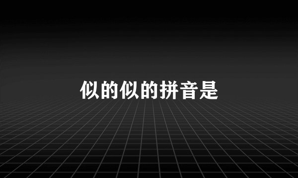 似的似的拼音是
