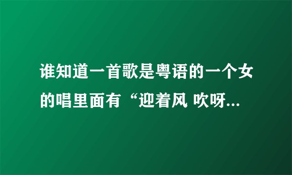 谁知道一首歌是粤语的一个女的唱里面有“迎着风 吹呀吹...”的歌词?