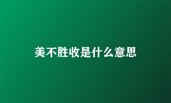 美不胜收是什么意思