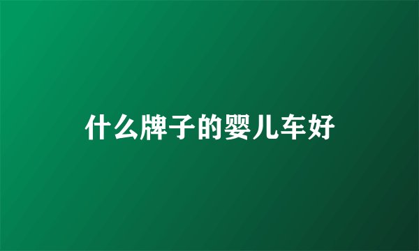 什么牌子的婴儿车好
