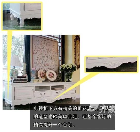 雍容华贵的欧美风——宗匠工场ZM8283-美式田园椿木电视柜