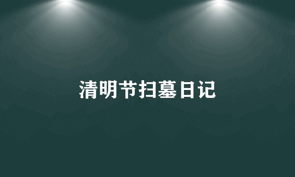 清明节扫墓日记
