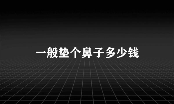 一般垫个鼻子多少钱