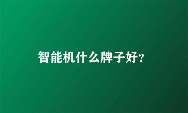 智能机什么牌子好？