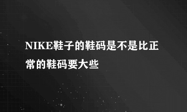 NIKE鞋子的鞋码是不是比正常的鞋码要大些