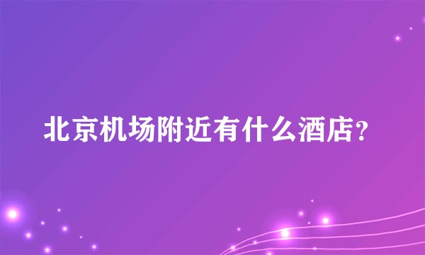 北京机场附近有什么酒店？