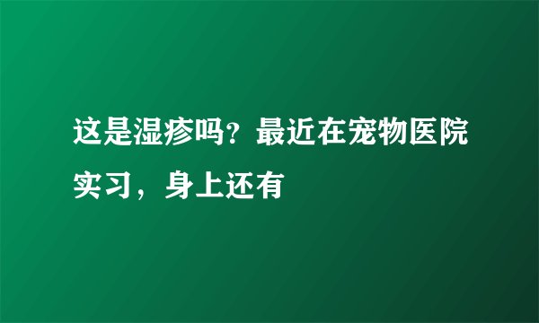 这是湿疹吗？最近在宠物医院实习，身上还有