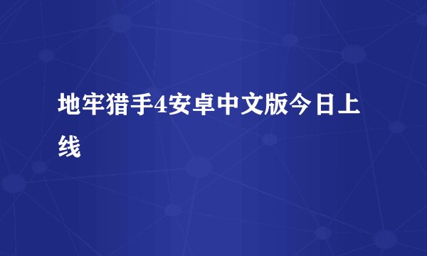地牢猎手4安卓中文版今日上线
