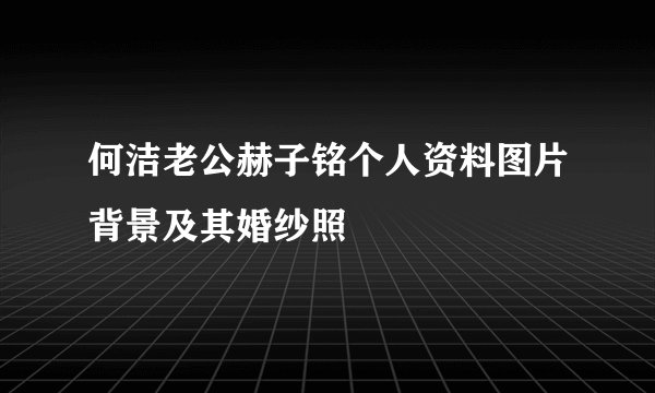 何洁老公赫子铭个人资料图片背景及其婚纱照