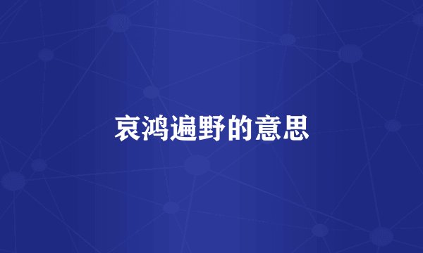 哀鸿遍野的意思