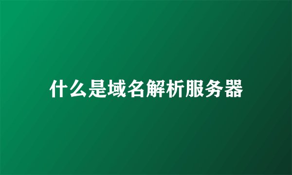 什么是域名解析服务器