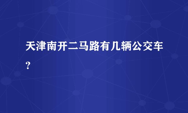 天津南开二马路有几辆公交车？