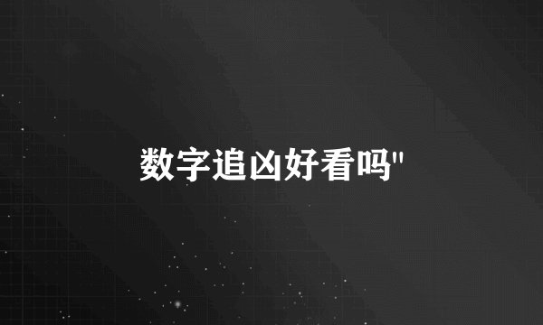 数字追凶好看吗