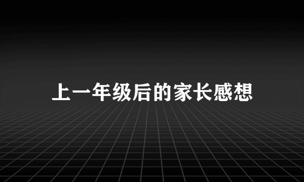 上一年级后的家长感想