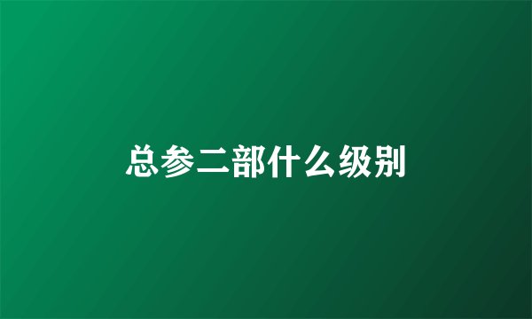 总参二部什么级别