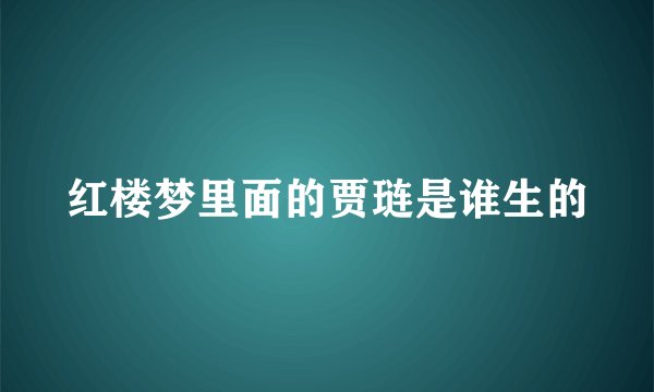 红楼梦里面的贾琏是谁生的