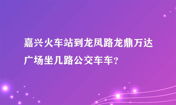 嘉兴火车站到龙凤路龙鼎万达广场坐几路公交车车？