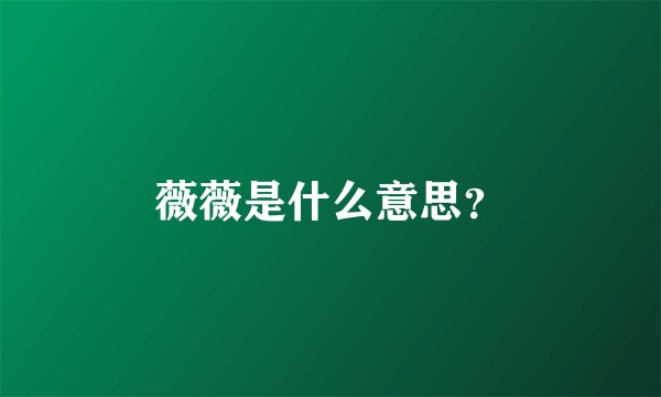 薇薇是什么意思？