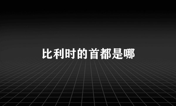 比利时的首都是哪