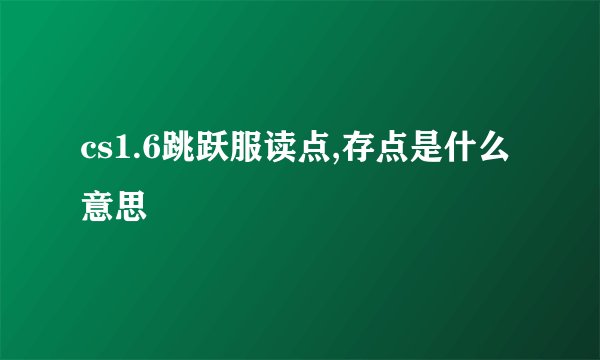 cs1.6跳跃服读点,存点是什么意思