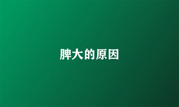 脾大的原因