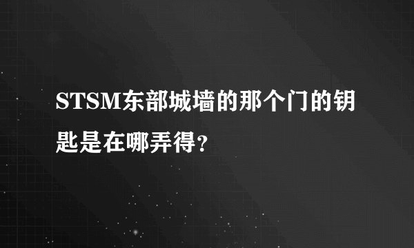 STSM东部城墙的那个门的钥匙是在哪弄得？