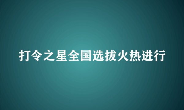 打令之星全国选拔火热进行