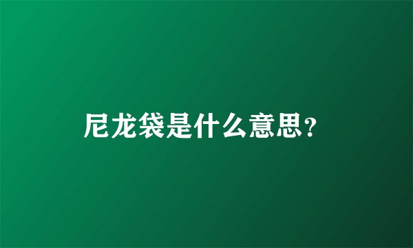 尼龙袋是什么意思？