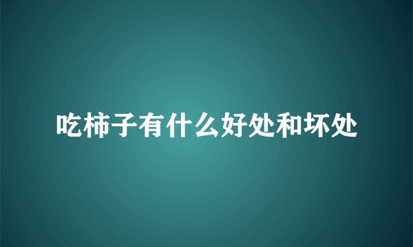 吃柿子有什么好处和坏处