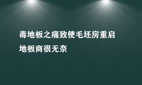 毒地板之痛致使毛坯房重启 地板商很无奈