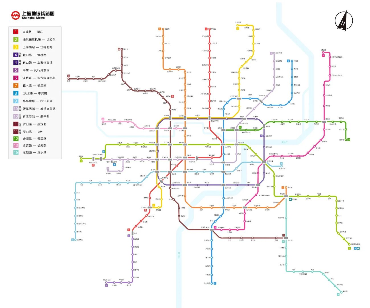 上海地铁线路图高清下载