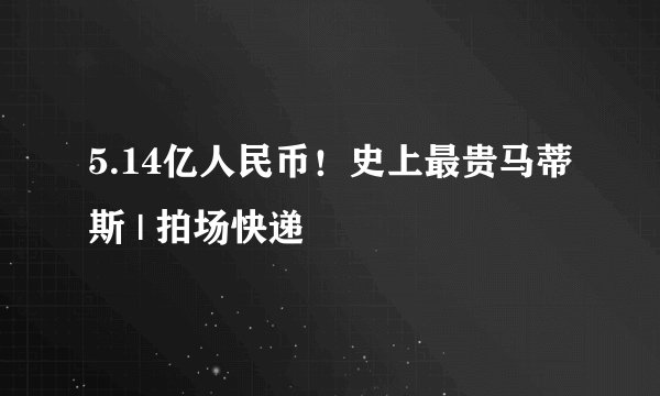 5.14亿人民币！史上最贵马蒂斯 | 拍场快递