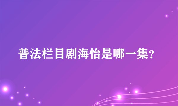 普法栏目剧海怡是哪一集？