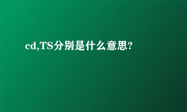cd,TS分别是什么意思?