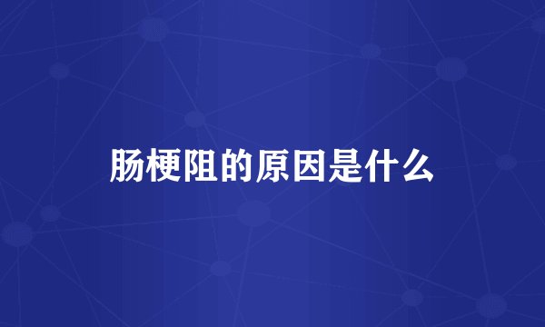 肠梗阻的原因是什么