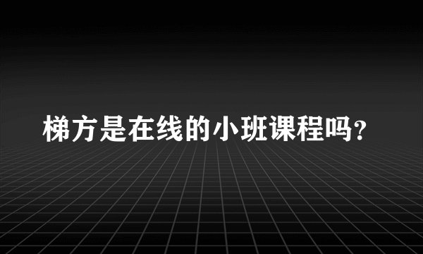 梯方是在线的小班课程吗？