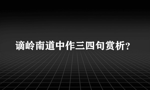 谪岭南道中作三四句赏析？