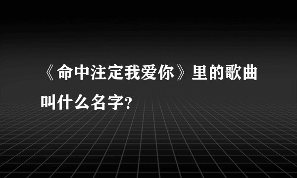 《命中注定我爱你》里的歌曲叫什么名字？