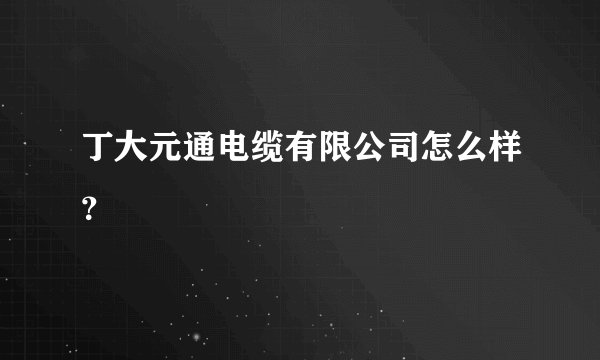 丁大元通电缆有限公司怎么样？