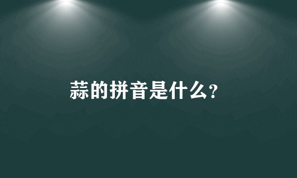 蒜的拼音是什么？