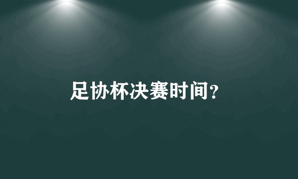 足协杯决赛时间?