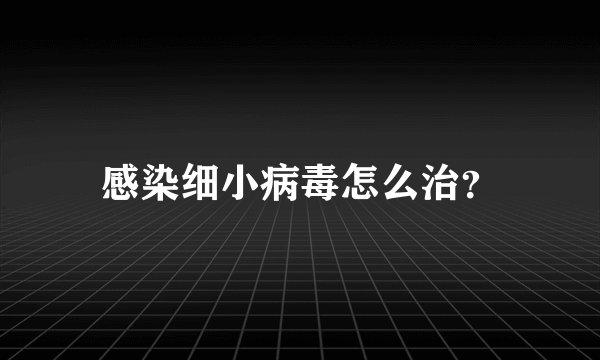感染细小病毒怎么治？