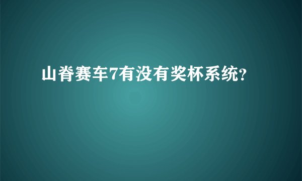 山脊赛车7有没有奖杯系统？