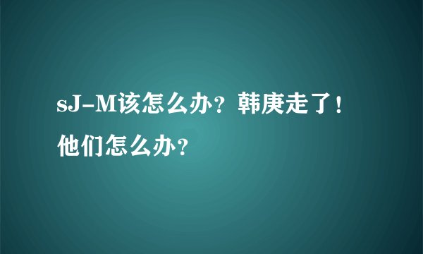 sJ-M该怎么办？韩庚走了！他们怎么办？