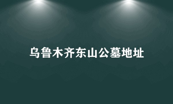 乌鲁木齐东山公墓地址