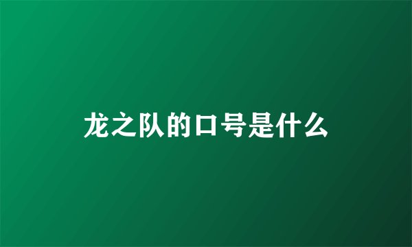 龙之队的口号是什么