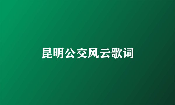 昆明公交风云歌词