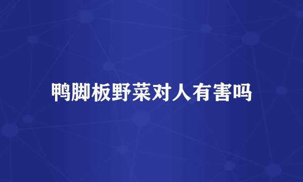 鸭脚板野菜对人有害吗