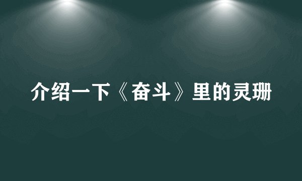 介绍一下《奋斗》里的灵珊