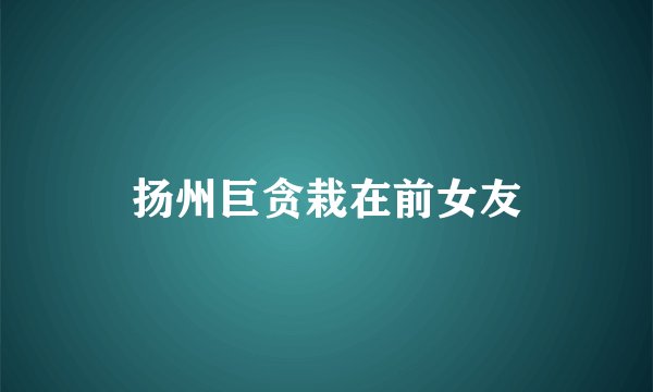 扬州巨贪栽在前女友